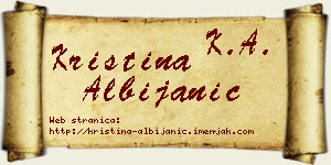 Kristina Albijanić vizit kartica